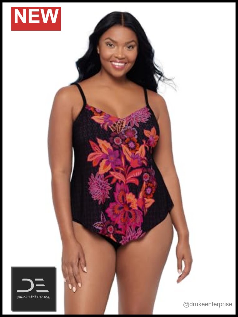 Adjustable Hank Swim Tankini Top With Built-In Bra Support, Removable Cups,